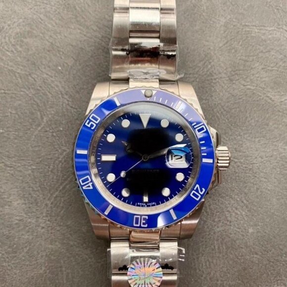 Blue And Silver Submariner Watch 13 E 5 - Picture 1 of 3